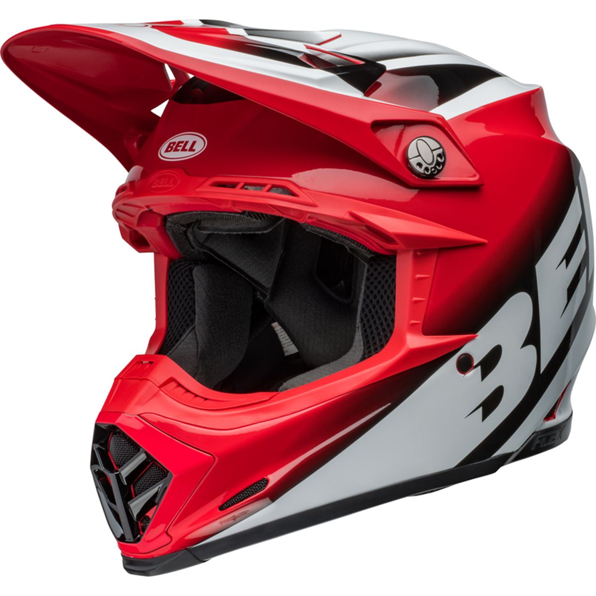 Bell Motocross-Helm Moto-9S Flex Rail - Rot/Weiß