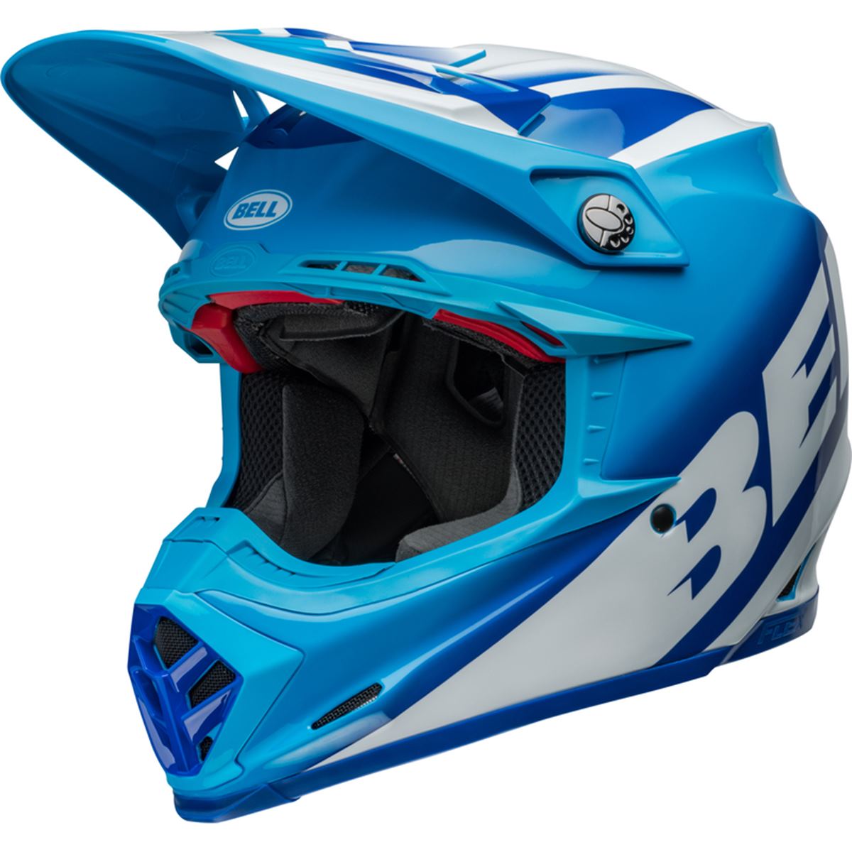 Bell Motocross-Helm Moto-9S Flex Rail - Blau/Weiß