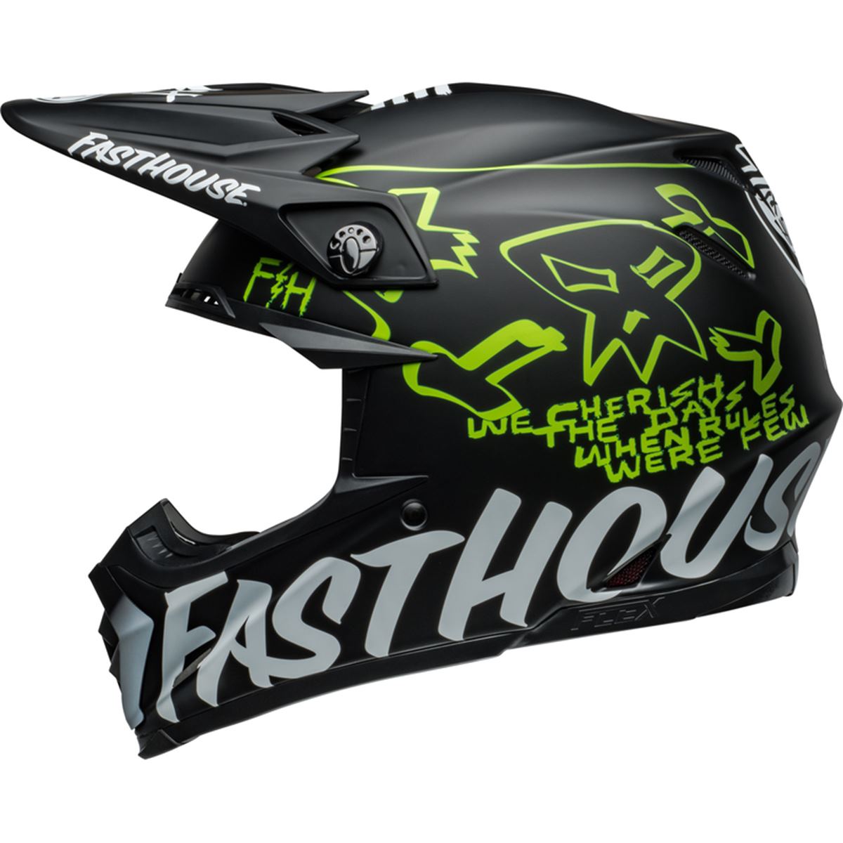 Bell Casque MX Moto-9S Flex Fasthouse Mc Core - Matte Black/Yellow