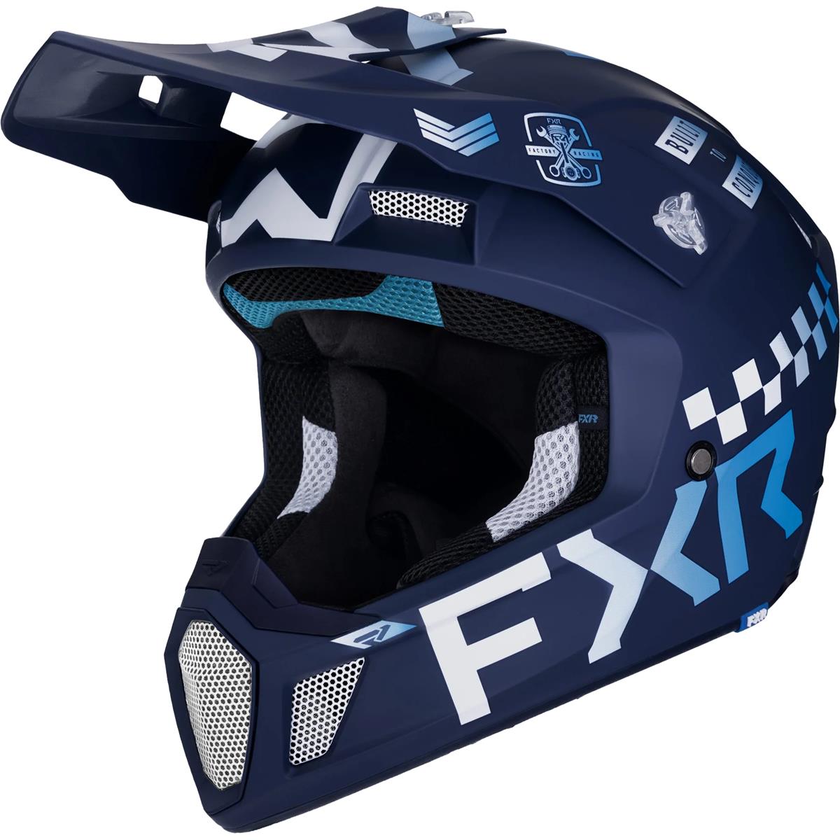 FXR Motocross-Helm Clutch Gladiator Blau