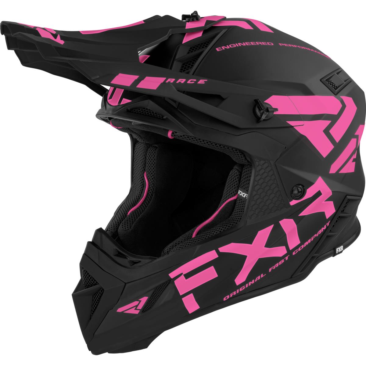 FXR Motocross-Helm Helium Race Div Schwarz/Pink