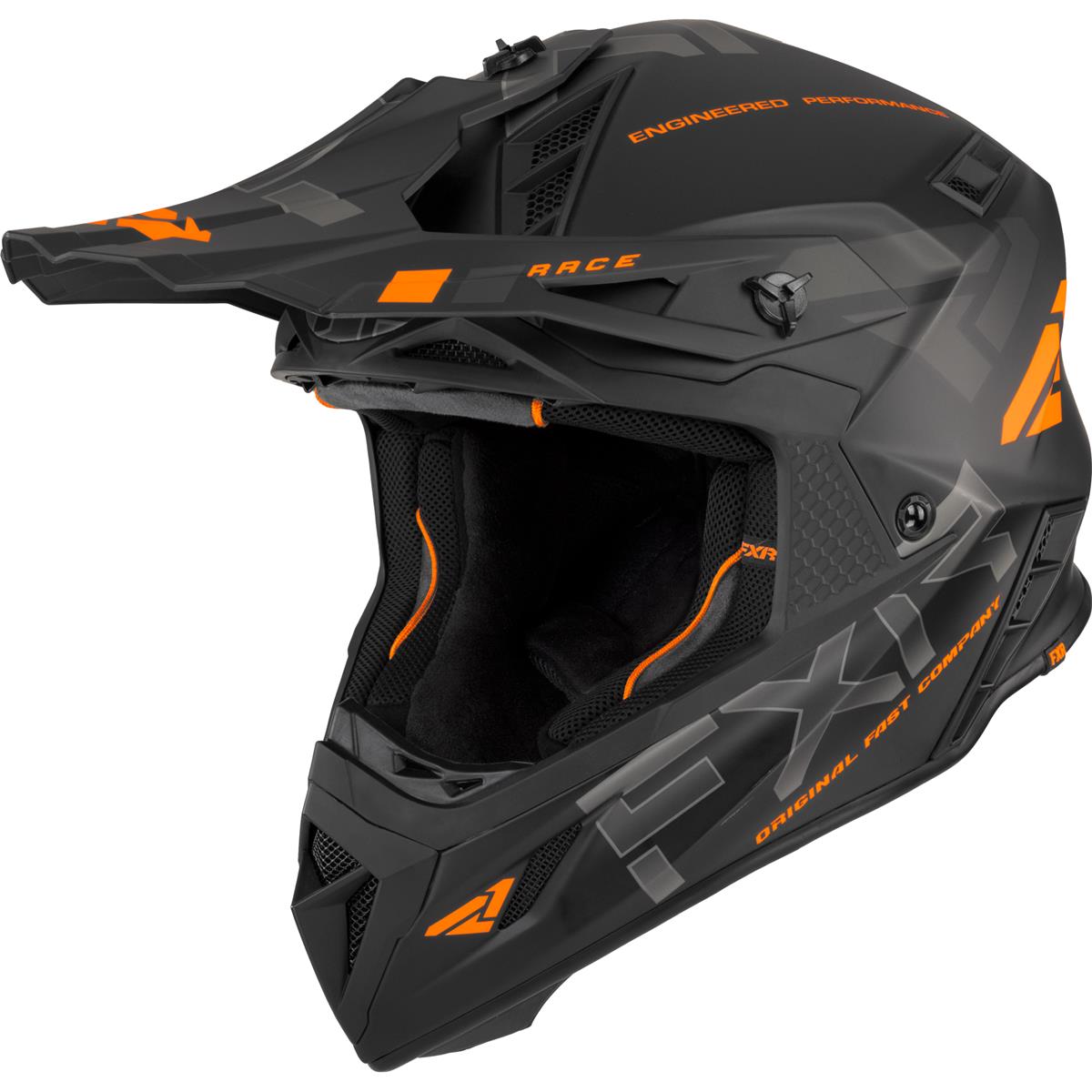 FXR MX Helmet Helium Race Div Black/Orange