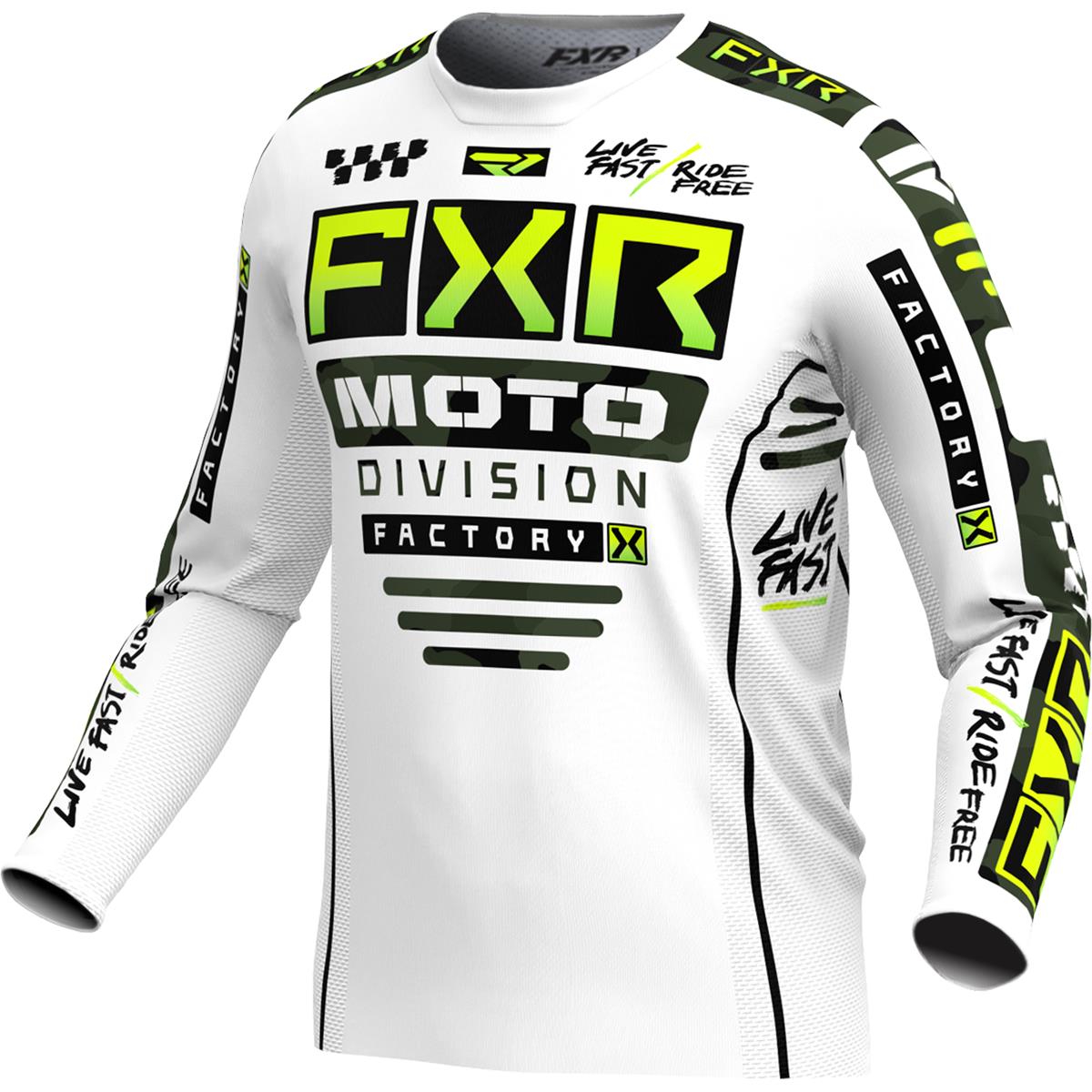 FXR MX Jersey Podium Gladiator White/Camo
