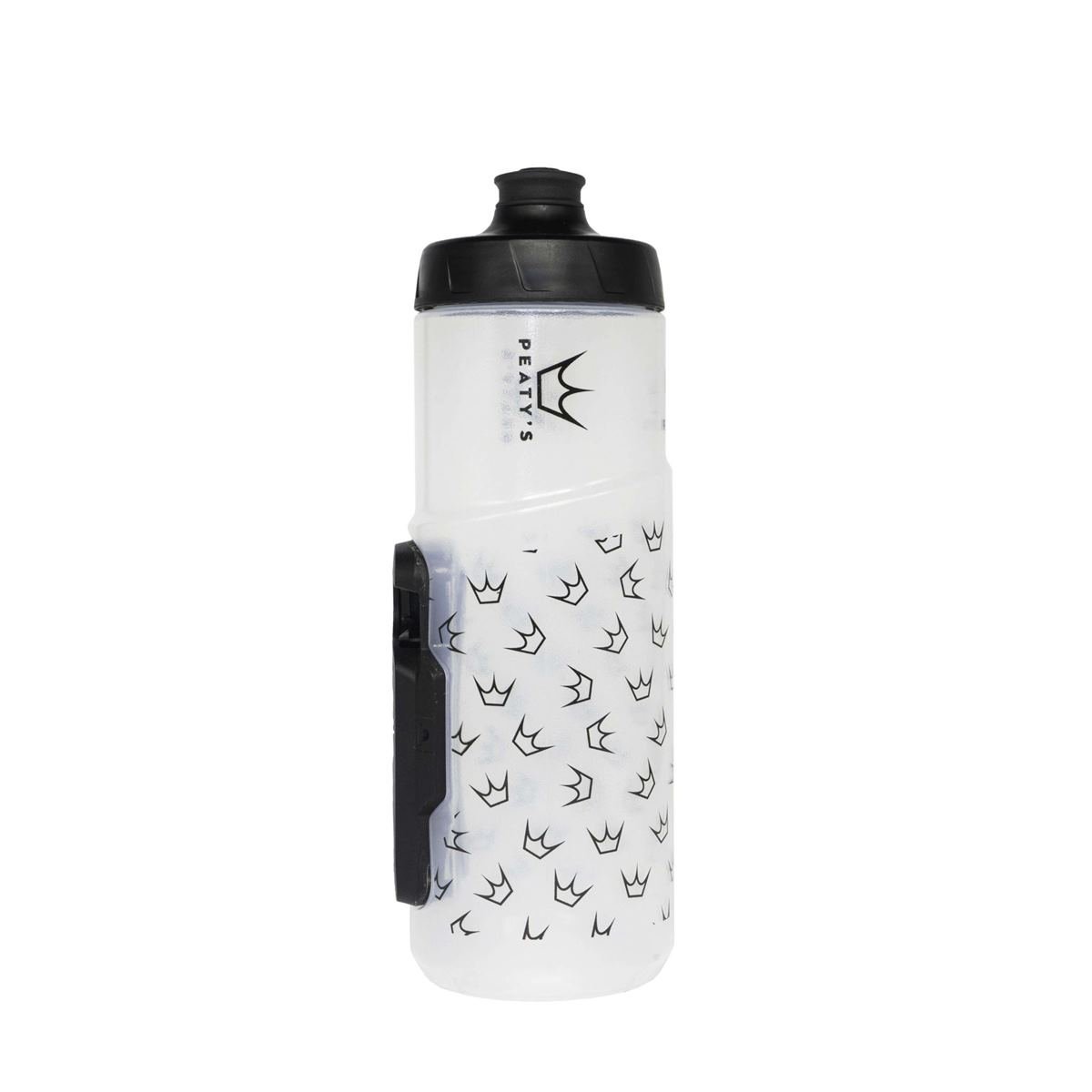 PEATY'S Trinkflasche mit Connector x Fidlock Lockin Crown/Clear, 600 ml