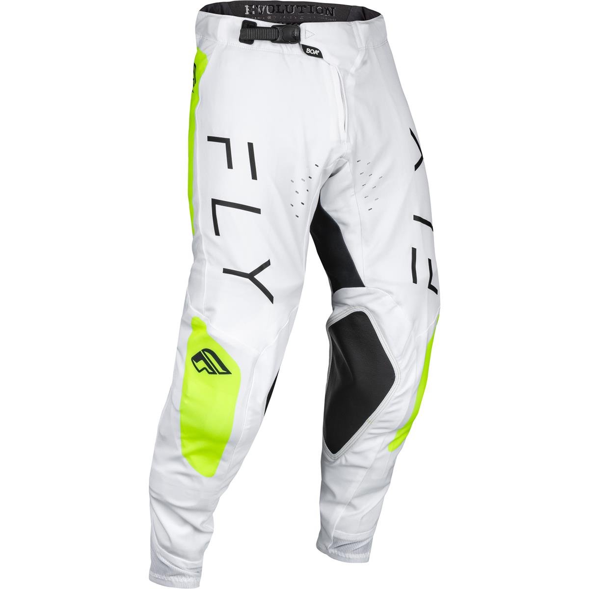Fly Racing MX Pants Evolution DTS White/Neon Yellow