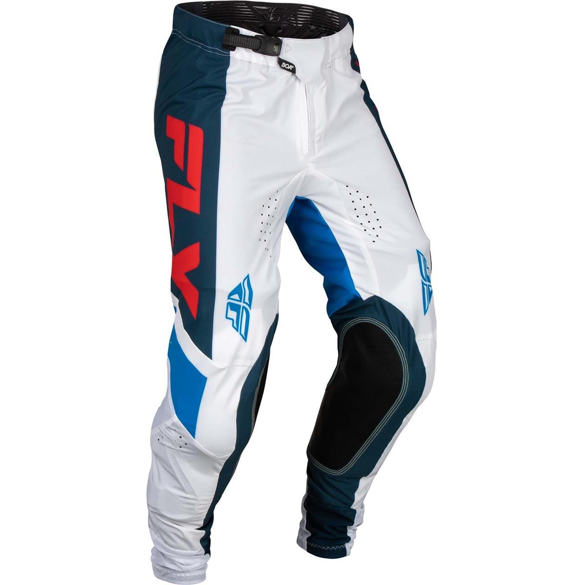 Fly Racing Pantalon MX Lite BOA Rouge/Blanc/Navy