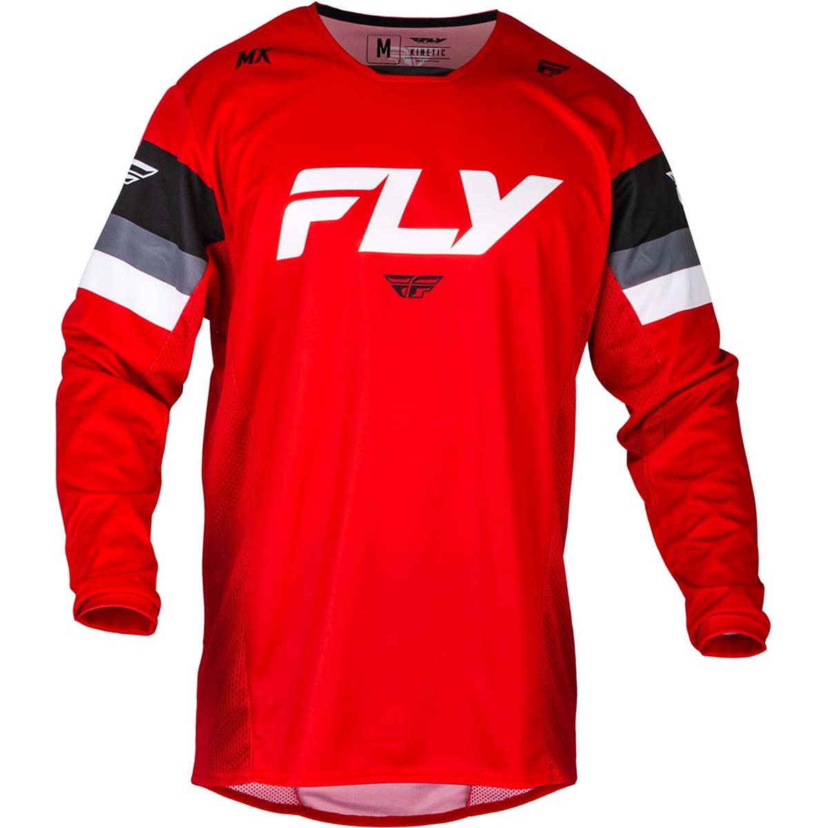 Fly Racing Maillot MX Kinetic BOA Prix - Rouge/Gris/Blanc