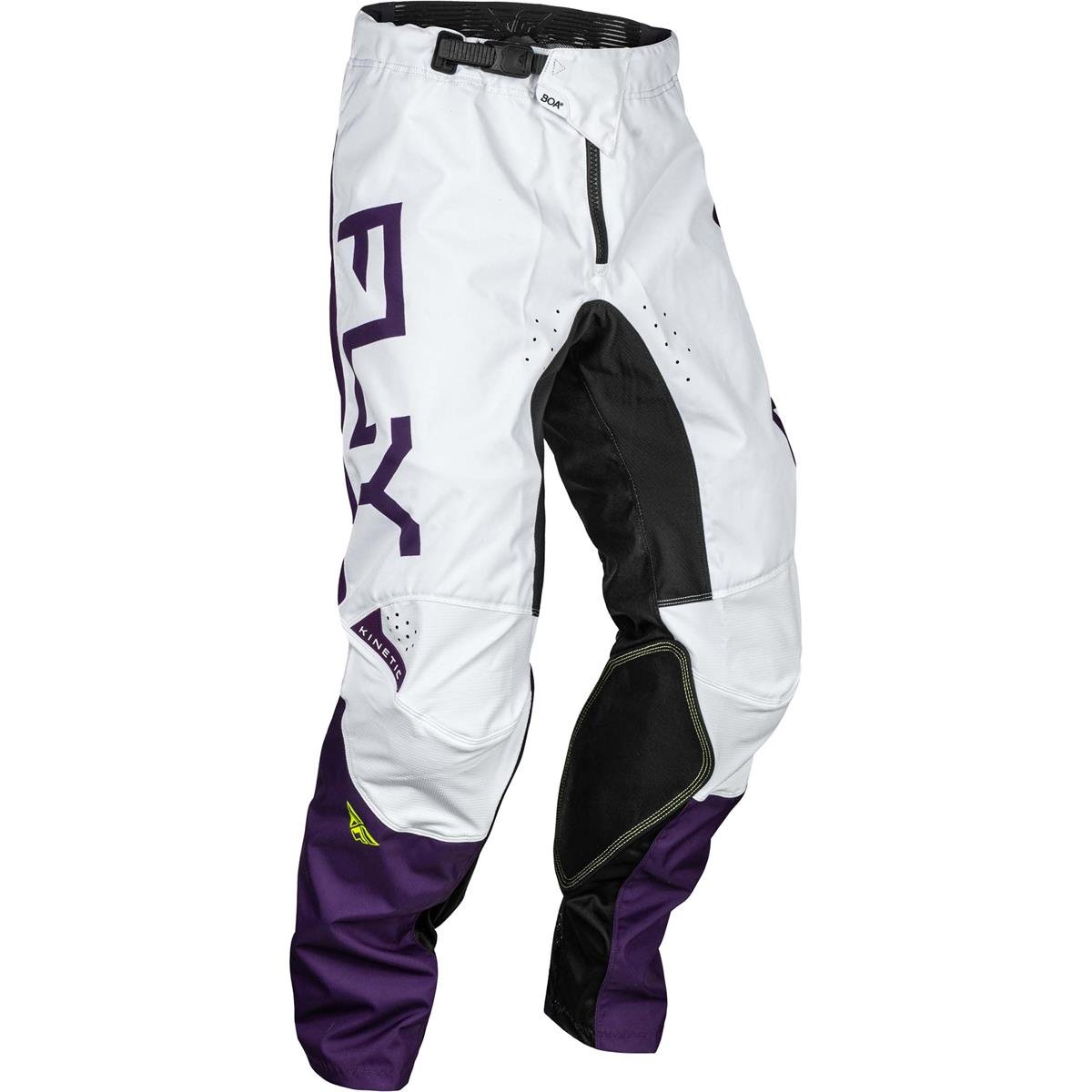 Fly Racing MX Pants Kinetic BOA Reload - Purple/White/Hi-Vis