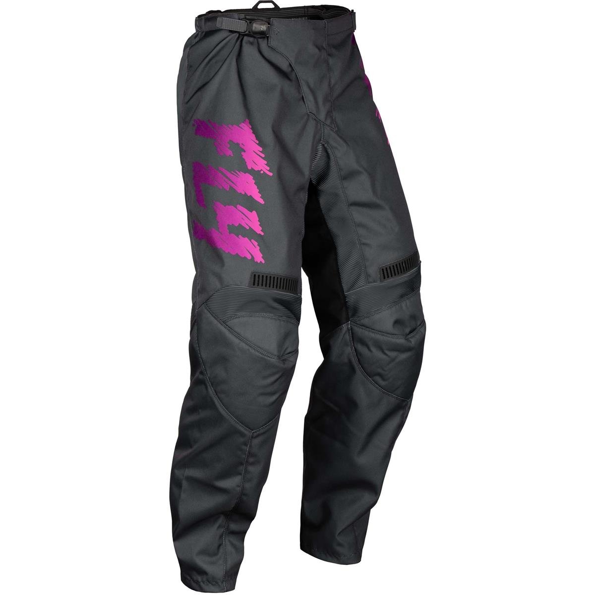 Fly Racing Kids MX Pants F-16 Youth Gray/Charcoal/Pink