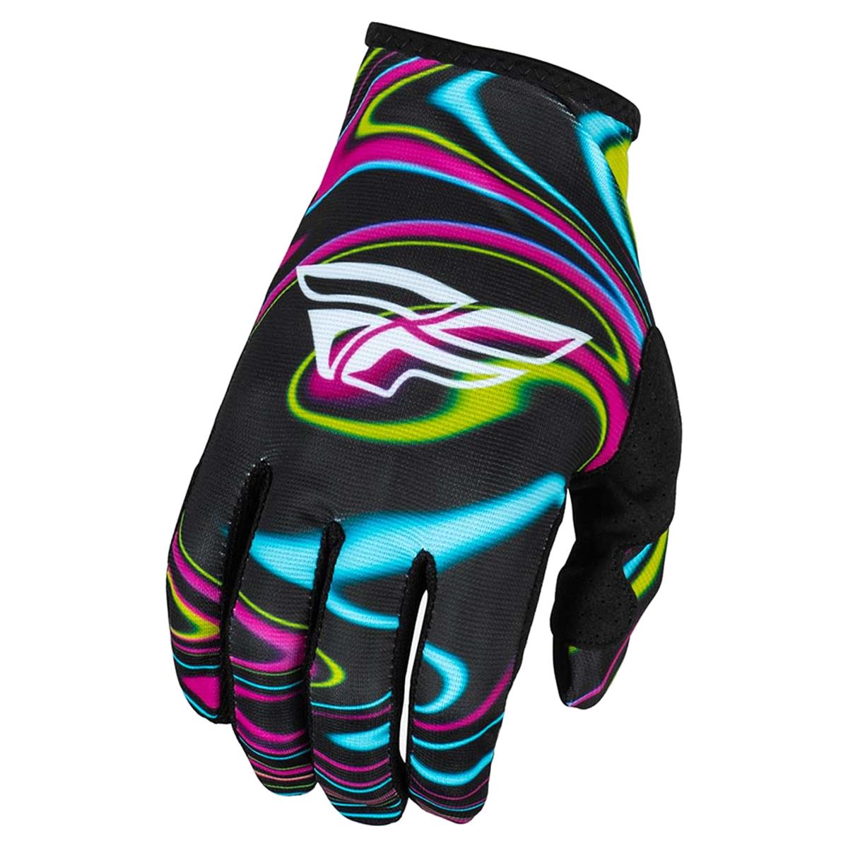 Fly Racing Gloves Lite Warped - Black/Pink/Blue
