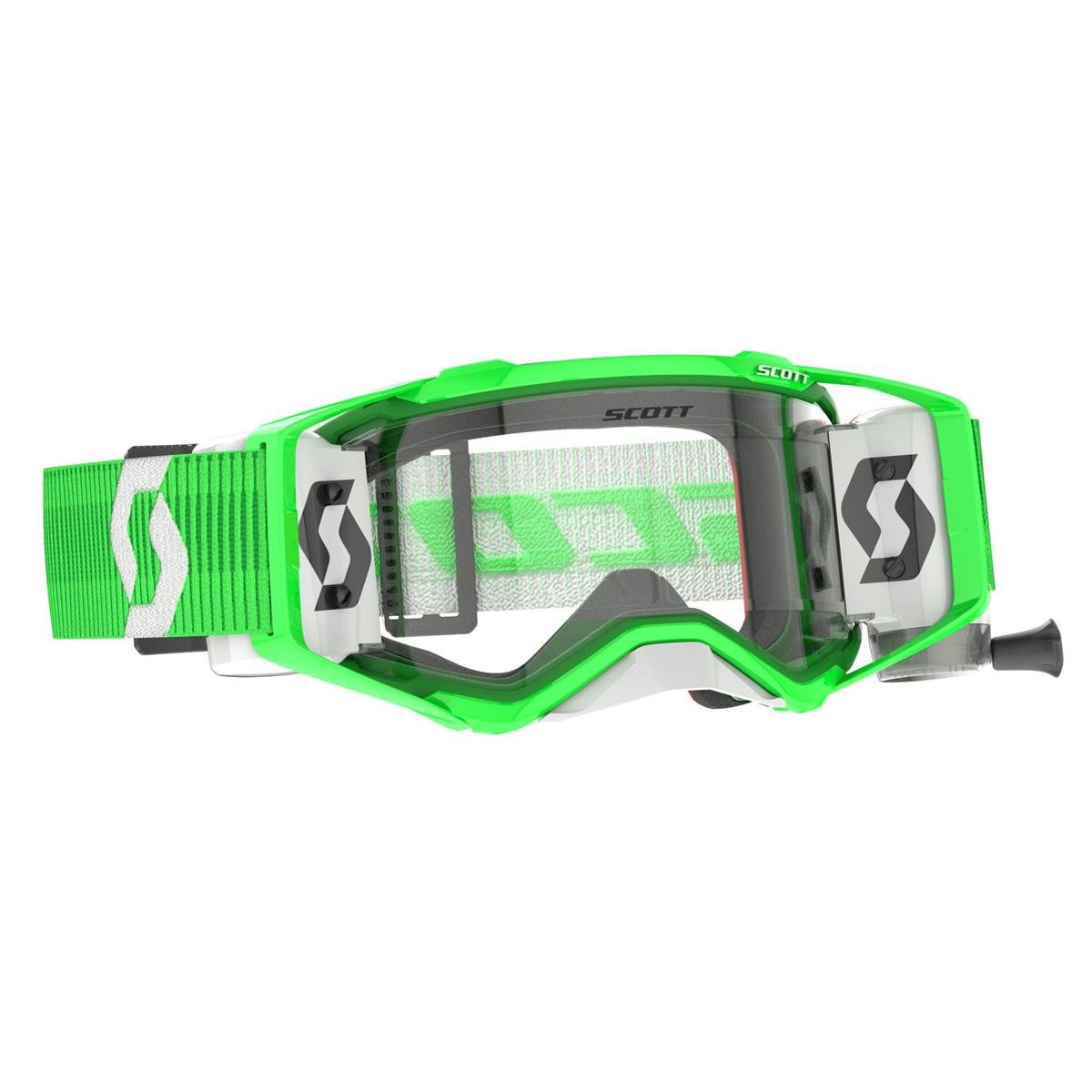Scott Goggle Prospect WFS with Roll Off System, Green/White - Clear Works