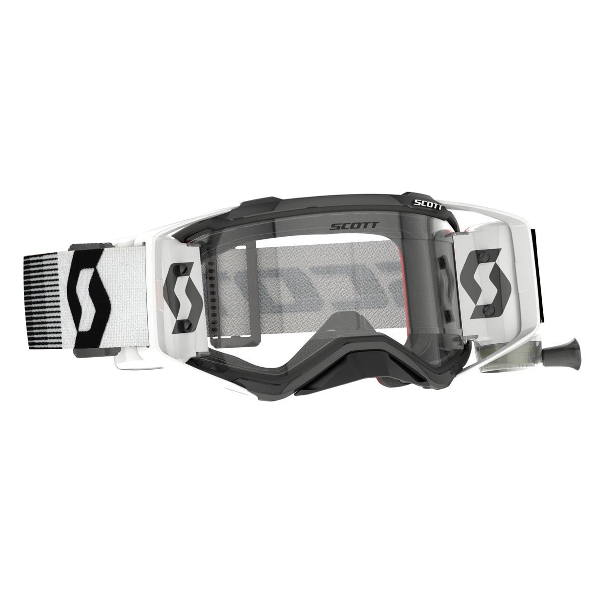 Scott Goggle Prospect WFS with Roll Off System, Premium Black/White - Clear Works