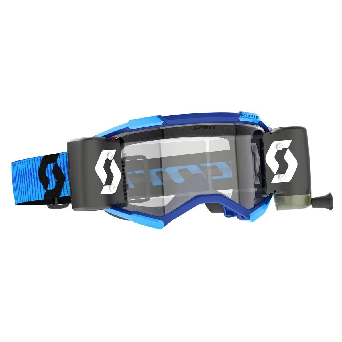 Scott Goggle Fury WFS with Roll Off System, Blue/Black - Clear Works
