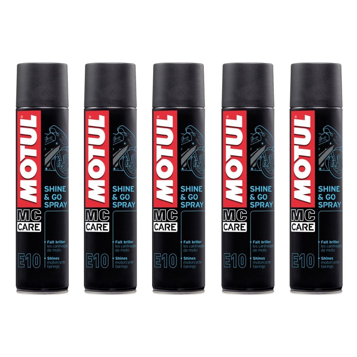 Motul Spray Silicone Shine & Go Set: 5 pezzi, 400 ml ciascuno
