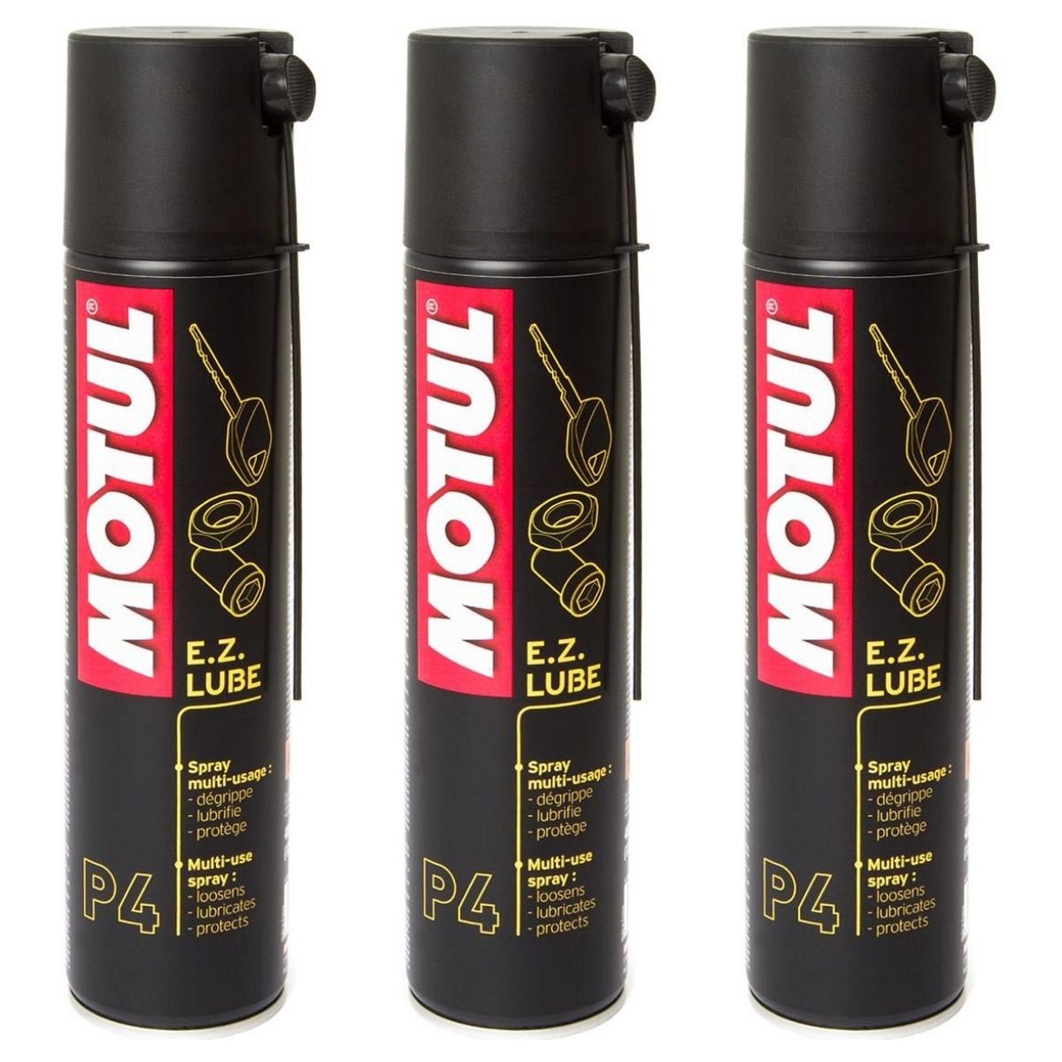 Motul Spray Multiuso P4 E.Z. Lube Set: 3 pezzi, 400 ml ciascuno