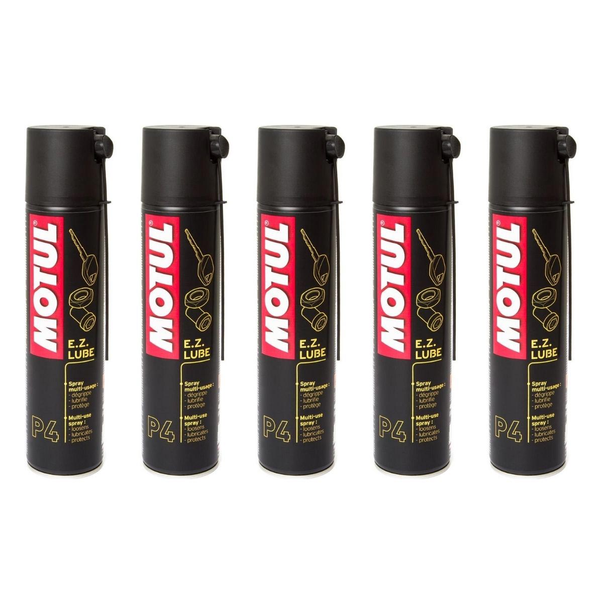 Motul Spray Multiuso P4 E.Z. Lube Set: 5 pezzi, 400 ml ciascuno