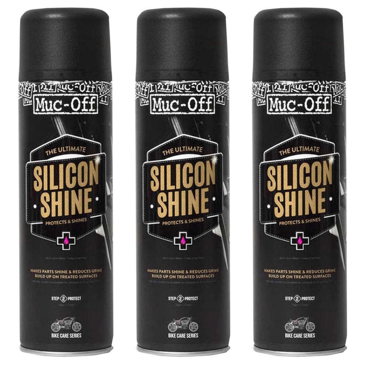 Muc-Off Silikonspray Silicon Shine Set: 3-teilig, Je 500 ml