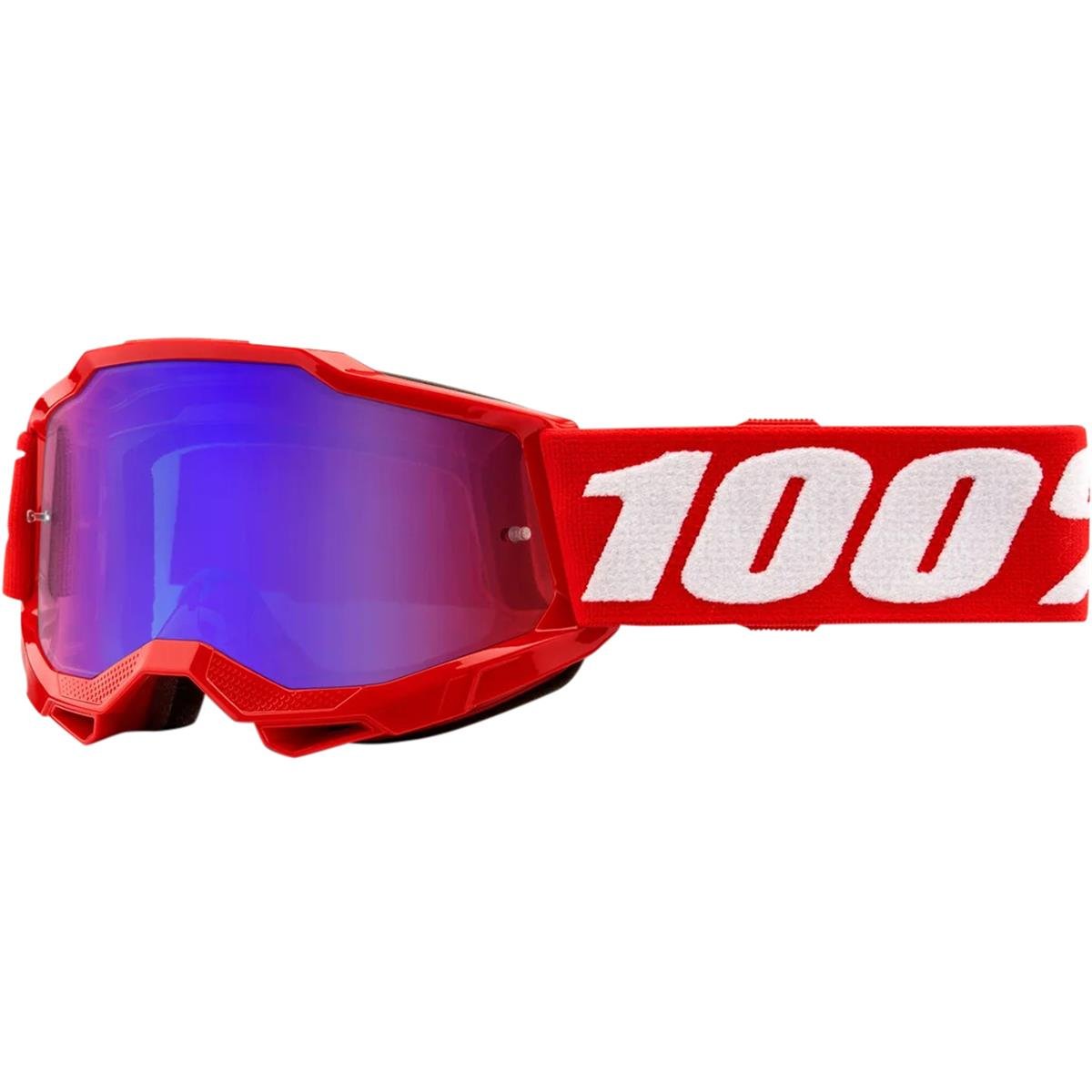 100% Kids Goggle Accuri Gen. 2 Neon Red - Mirror Red/Blue, Anti-Fog