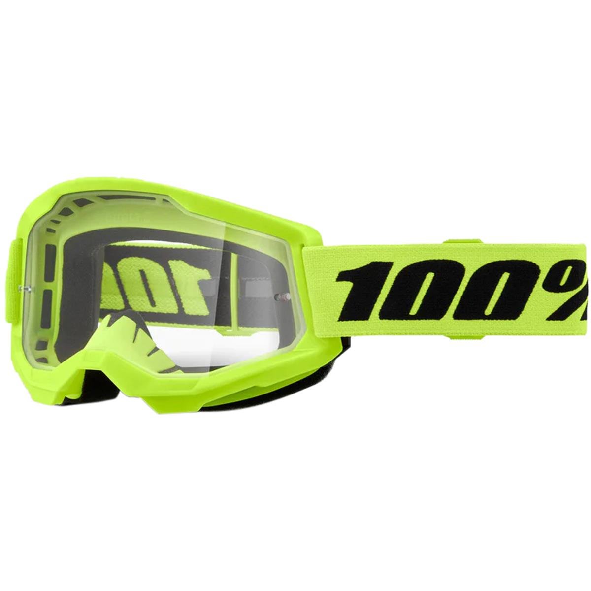 100% Goggle Strata Gen. 2 Neon Yellow - Clear, Anti-Fog