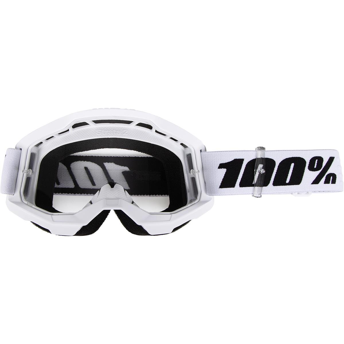 100% Goggle Strata Gen. 2 White - Clear, Anti-Fog