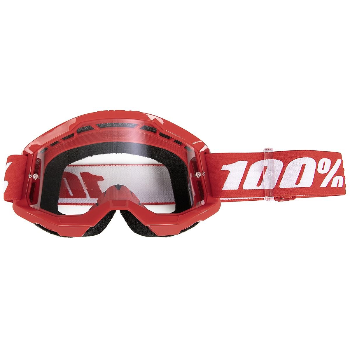 100% Goggle Strata Gen. 2 Red - Clear, Anti-Fog