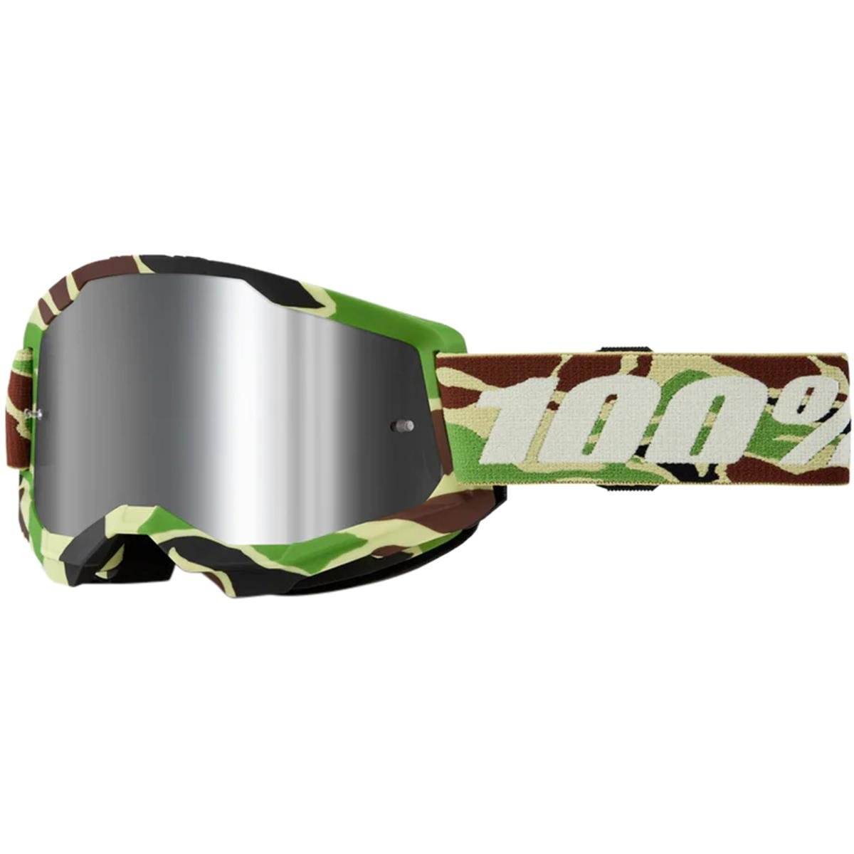 100% Goggle Strata Gen. 2 War Camo - Mirror Silver, Anti-Fog