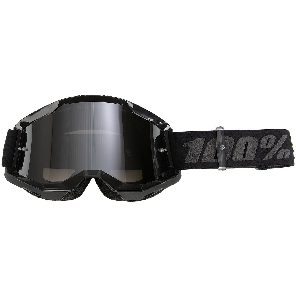 100% Goggle Strata Gen. 2 Black - Mirror Silver, Anti-Fog
