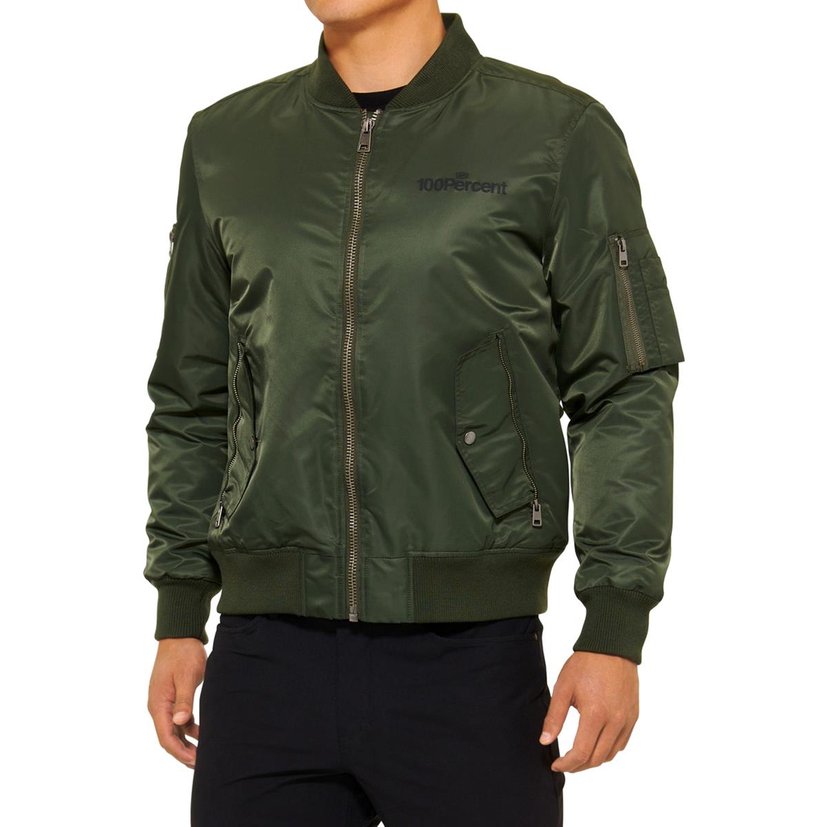 100% Giacca Bomber Zip Army Verde