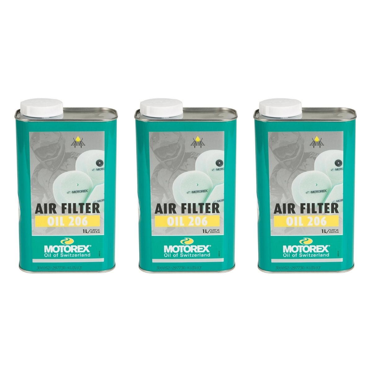 Motorex Air Filter Oil 206 Set of 3, 1 L each