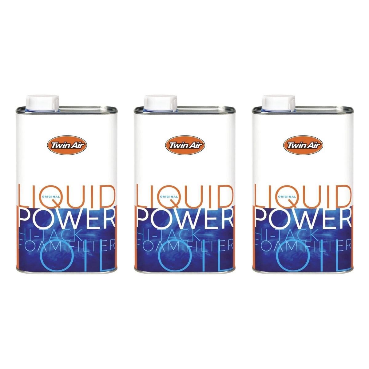 Twin Air Olio Filtro Aria Liquid Power Set di 3, 1 L ciascuno