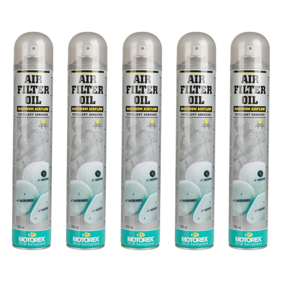 Motorex Spray Olio Filtro Aria  Set di 5, 750 ml ciascuno