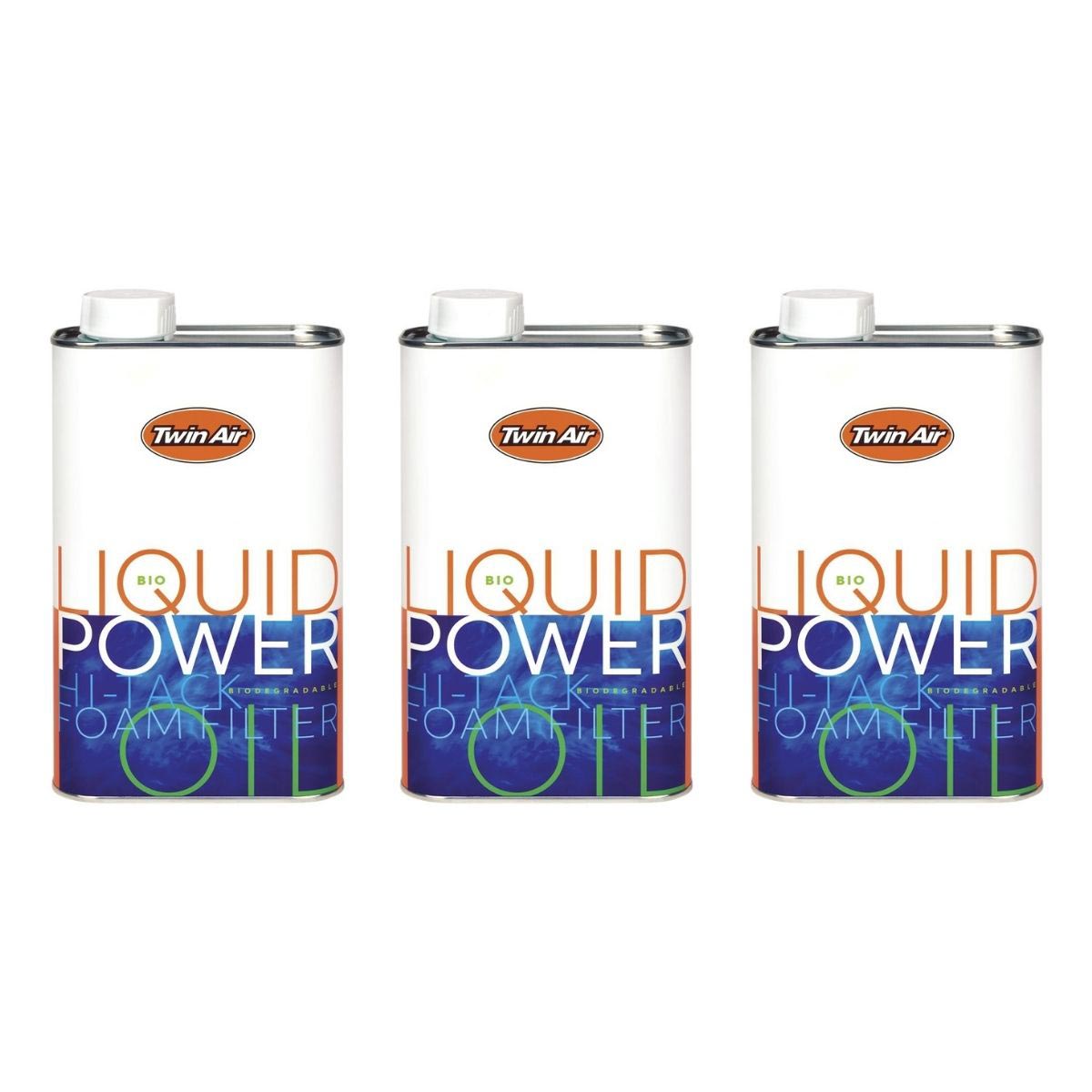 Twin Air Olio Filtro Aria Liquid Power Bio Set di 3, 1 L ciascuno