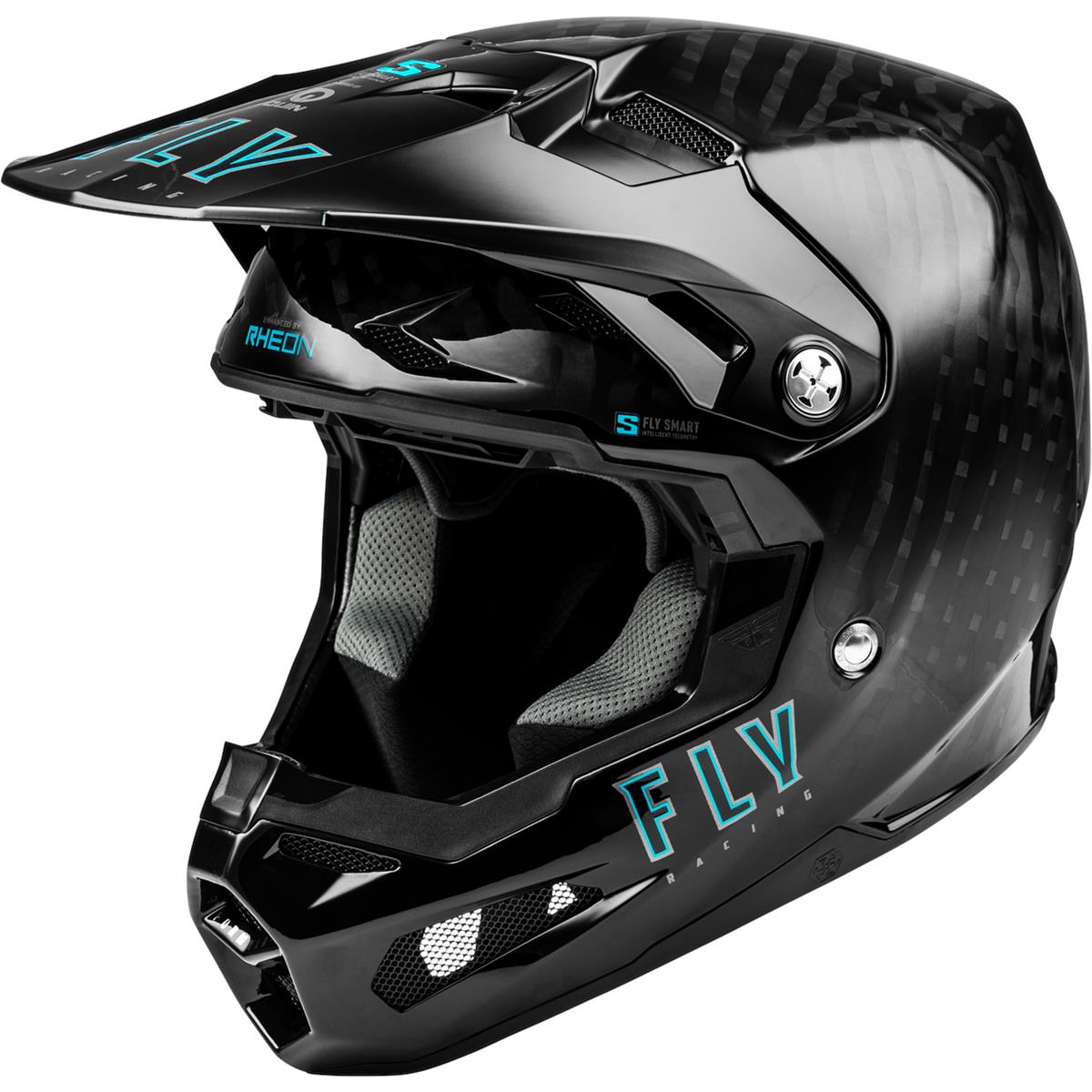 Fly Racing Motocross-Helm Formula S Carbon Solid - Schwarz