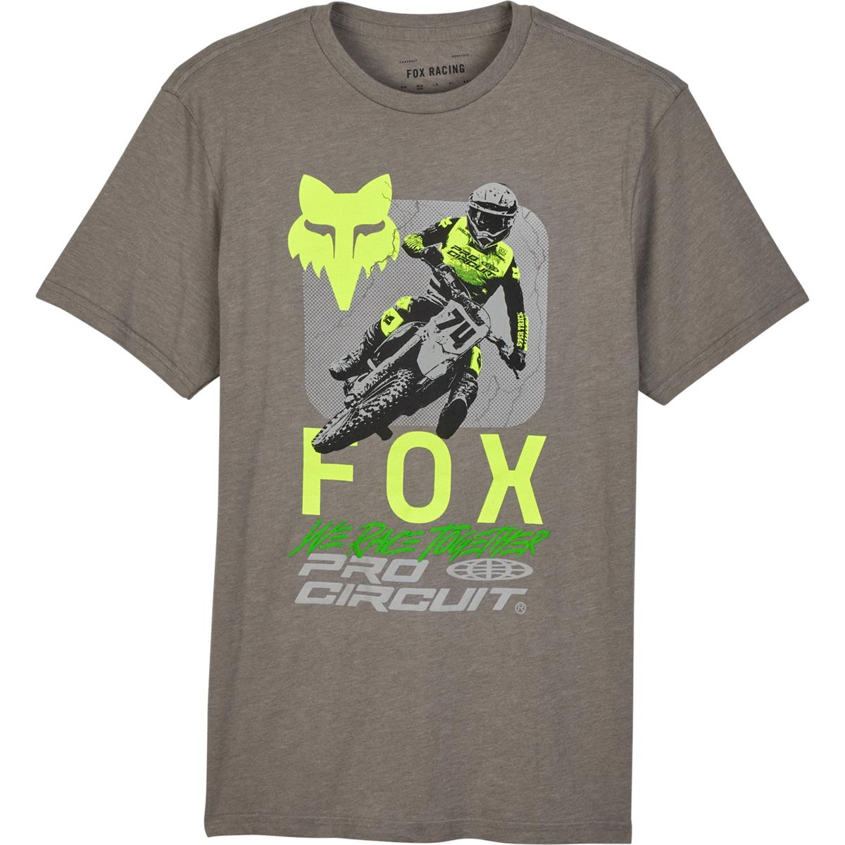 Fox T-Shirt Race Fox x Pro Circuit - Grigio Graphite