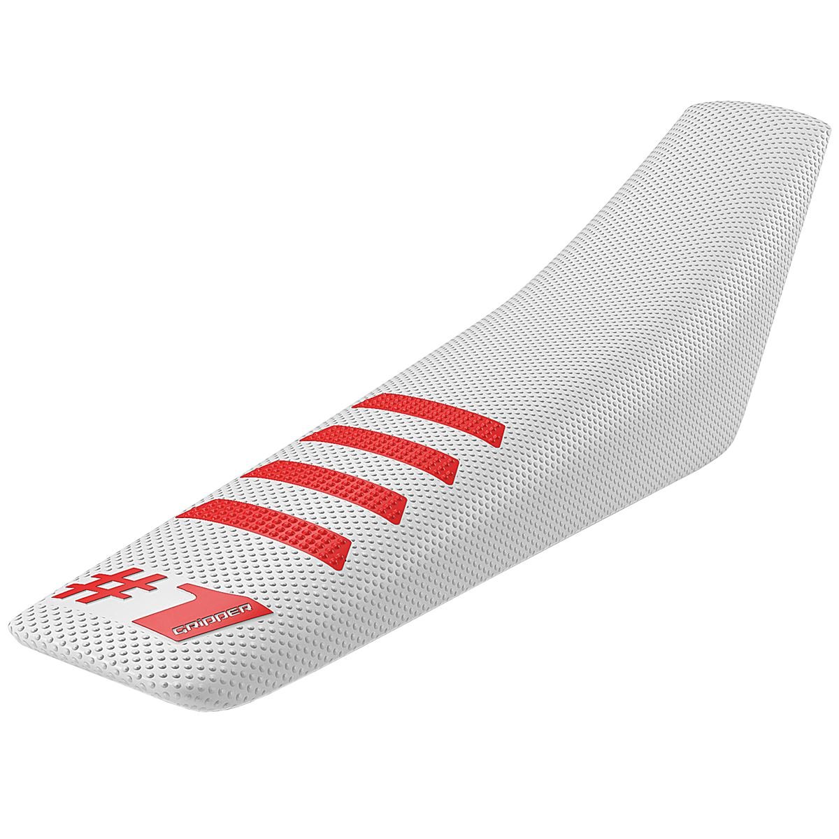 Onegripper Housse de Selle Ribbed Blanc/Rouge