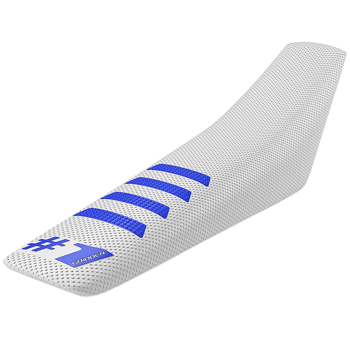 Onegripper Seat Cover Ribbed White/Blue