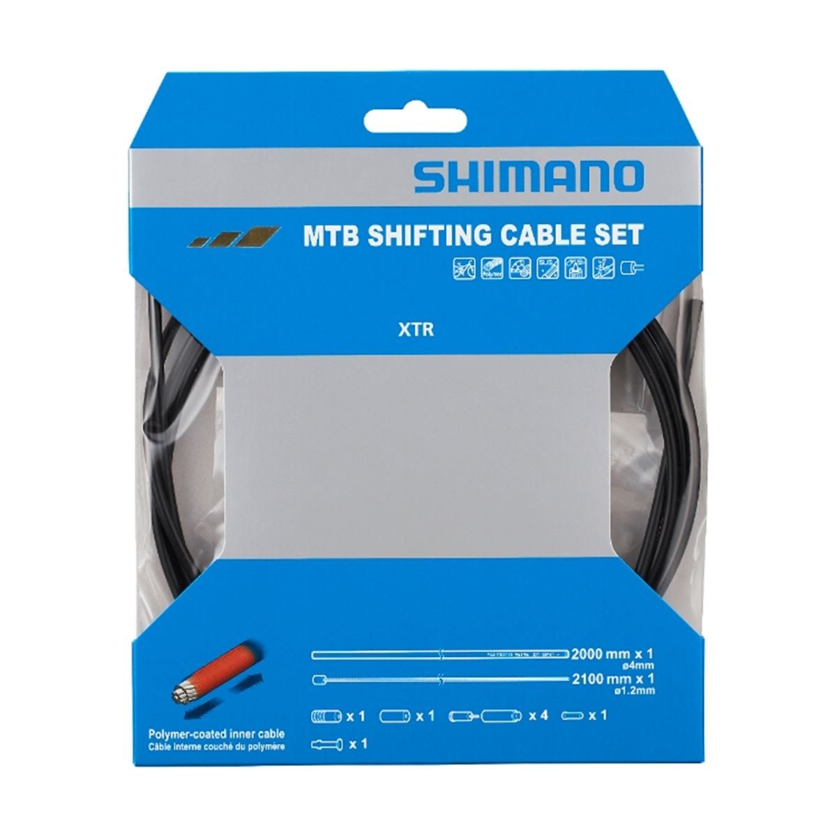 Shimano Jeu de Câble Dérailleur XTR Noir, 1 x 2100 mm