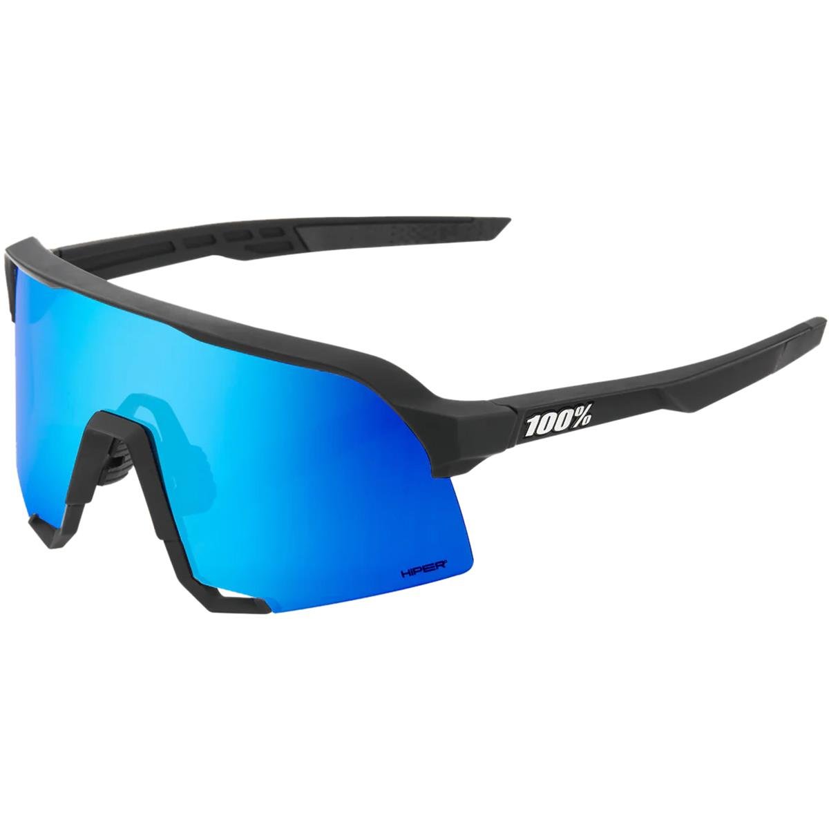 100% MTB Sport Glasses S3 Matte Black - HiPER Blue Multilayer Lens
