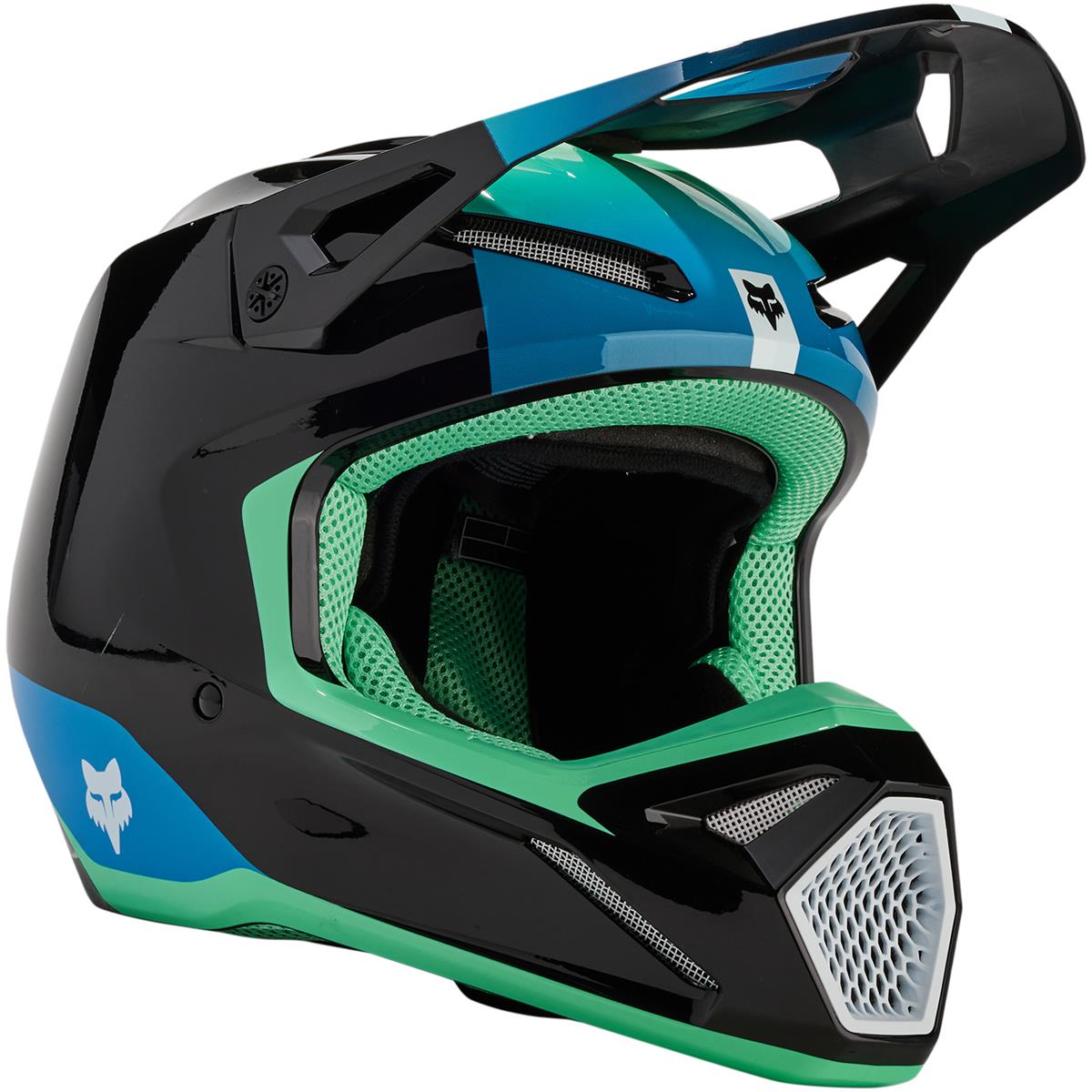 Fox Kids Motocross-Helm V1 Ballast - Schwarz/Blau