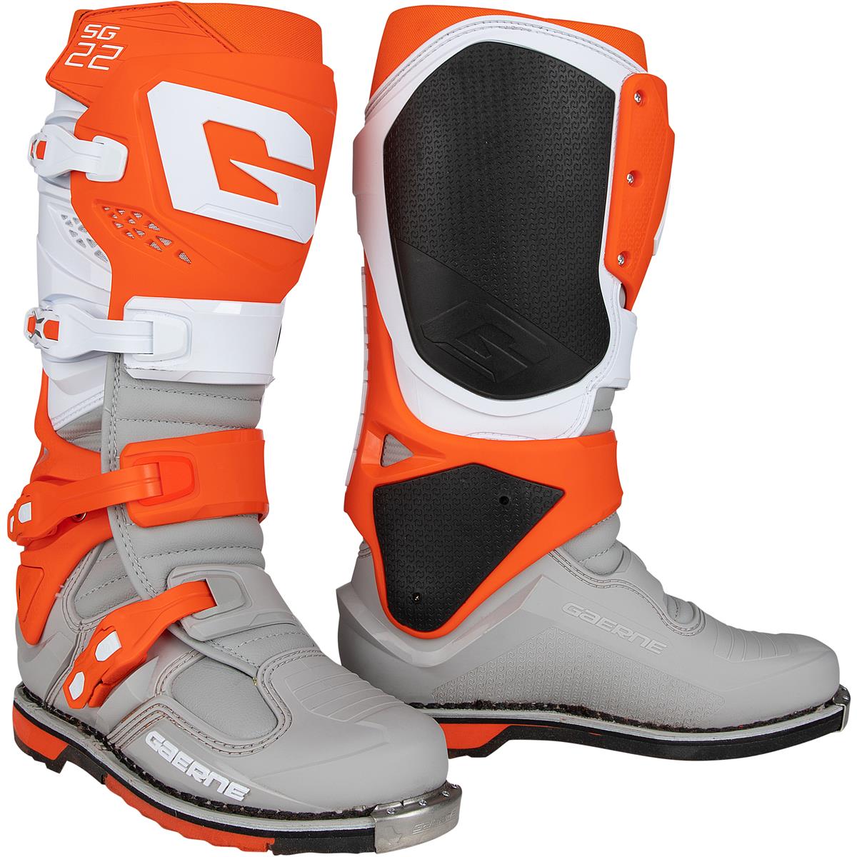 Gaerne Motocross-Stiefel SG 22 Orange/Weiß/Grau
