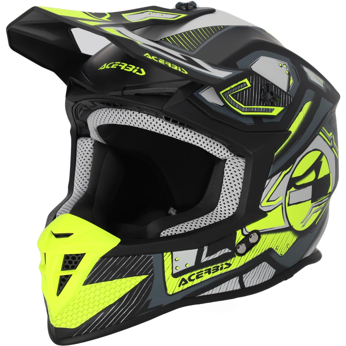 Acerbis Motocross-Helm Linear 22-06 Schwarz/Neongelb