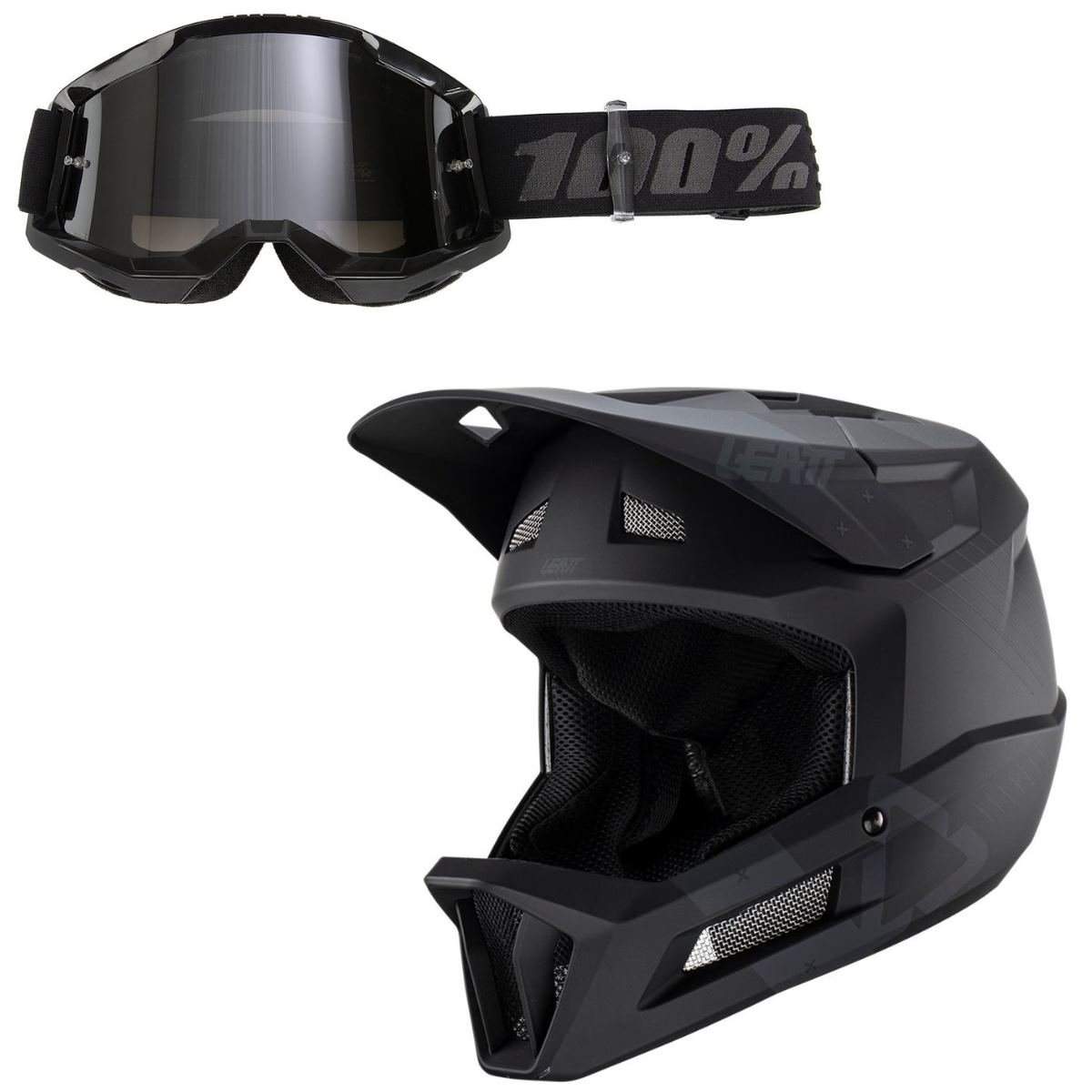Leatt Downhill Helm-Kit 2.0 Gravity / Strata Gen. 2 Set: 2-teilig, Schwarz/Grau, Mirror Silver