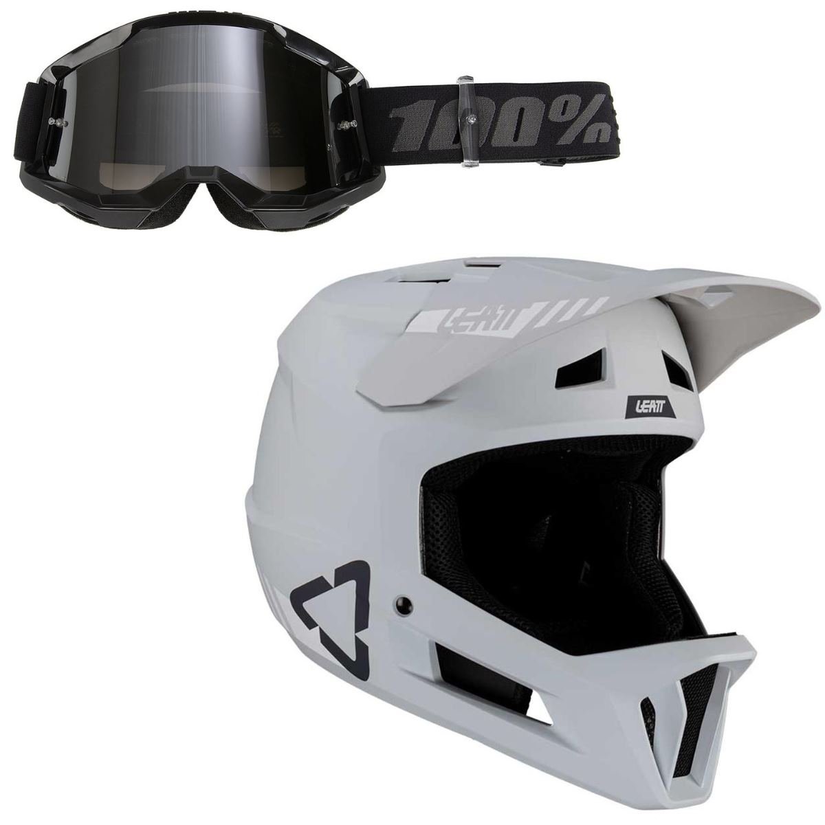Leatt Downhill Helm-Kit 1.0 Gravity / Strata Gen. 2 Set: 2-teilig, Grau, Mirror Silver