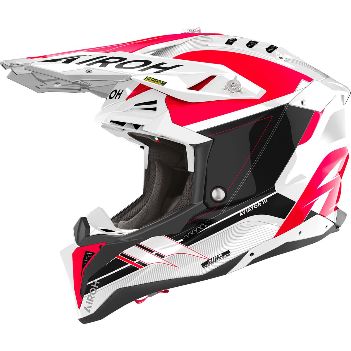 Airoh Motocross-Helm Aviator 3 Saber - Rot Gloss