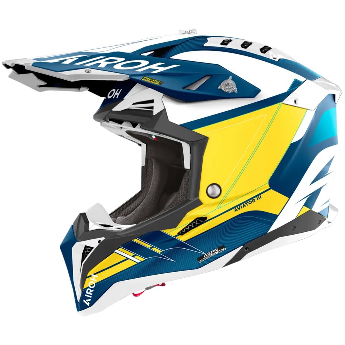 Airoh Motocross-Helm Aviator 3 Saber - Blau Matt