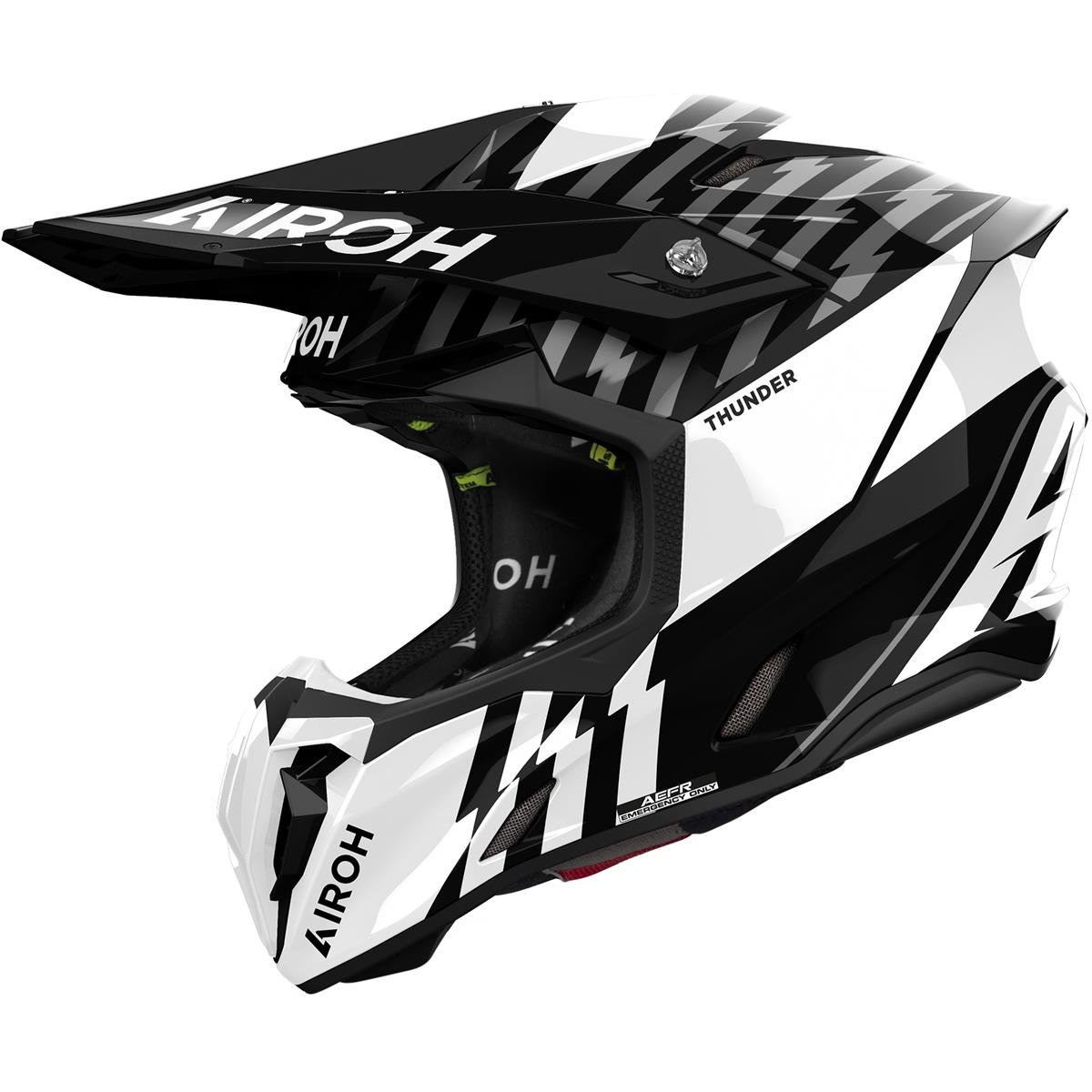 Airoh Motocross-Helm Twist 3 Thunder - Schwarz/Weiß Gloss
