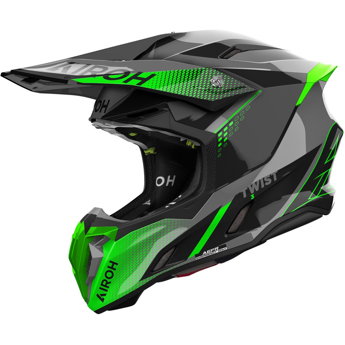 Airoh Motocross-Helm Twist 3 Shard - Grün Gloss