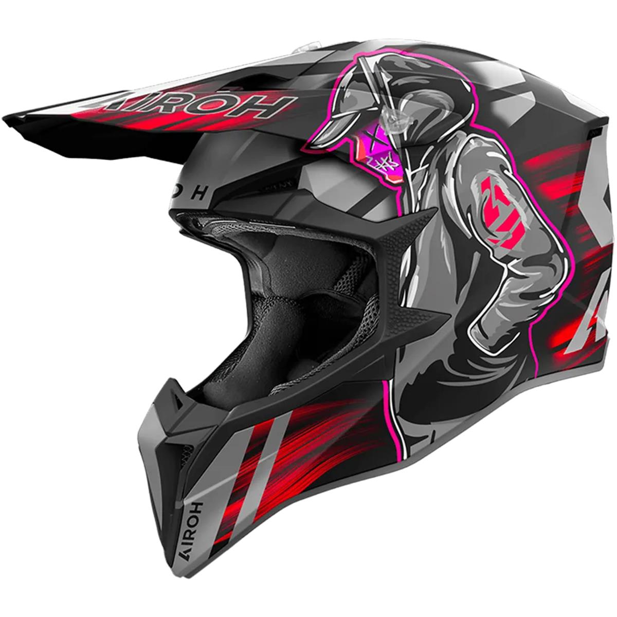 Airoh Motocross-Helm Wraap Cyber - Rot Matt