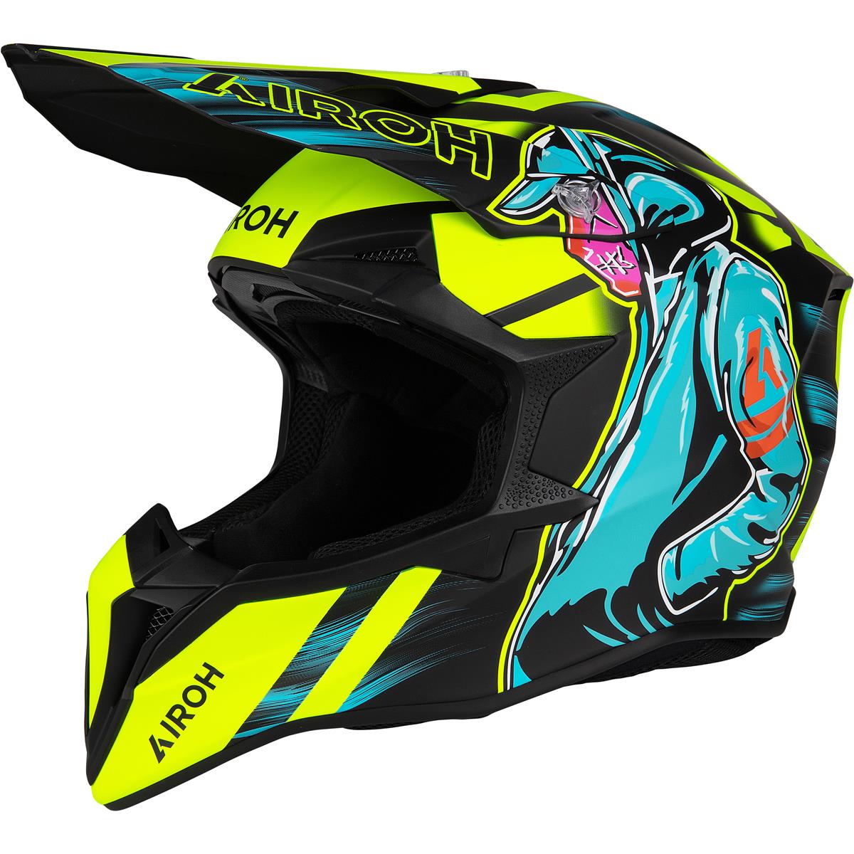 Airoh Motocross-Helm Wraap Cyber - Gelb Matt
