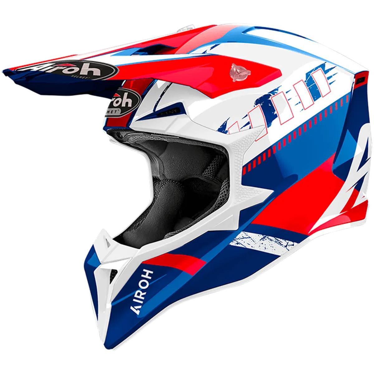 Airoh Motocross-Helm Wraap Feel - Blau/Rot Gloss